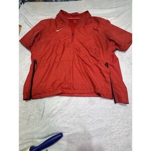 Nike Golf Clima Fit Mens L 1/4 Zip Pullover Vented Windbreaker Short Sleeve READ